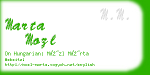 marta mozl business card